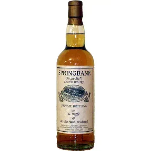 Springbank 25 Years Old 1975 Private Bottling G. Duffy Of Bertha Park, Bothwell