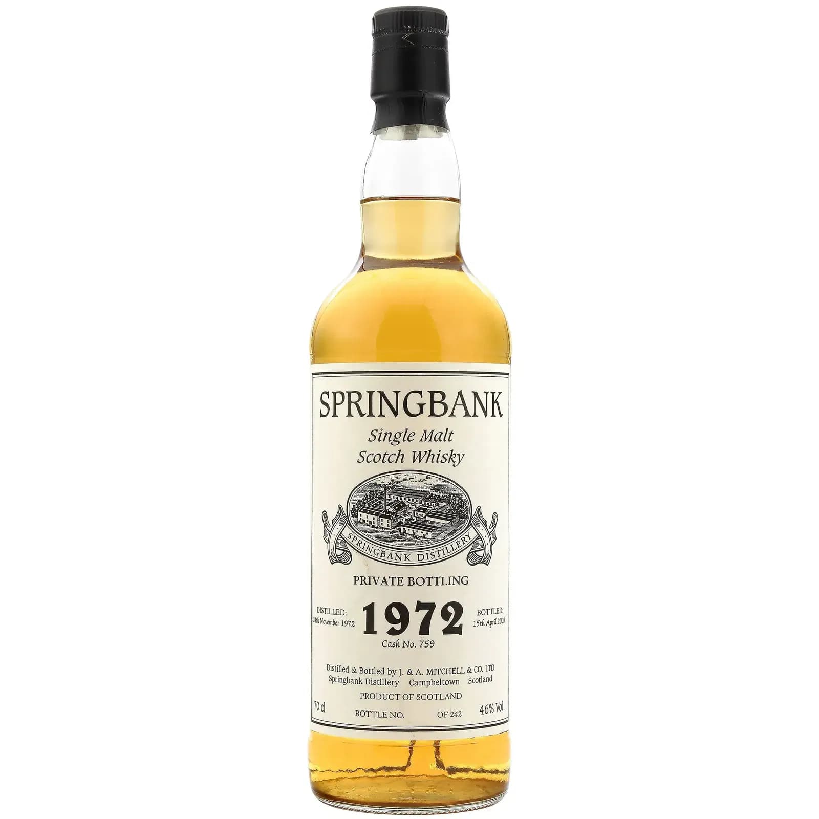 Springbank 30 Years Old 1972 Private Bottling Cask Nr.759