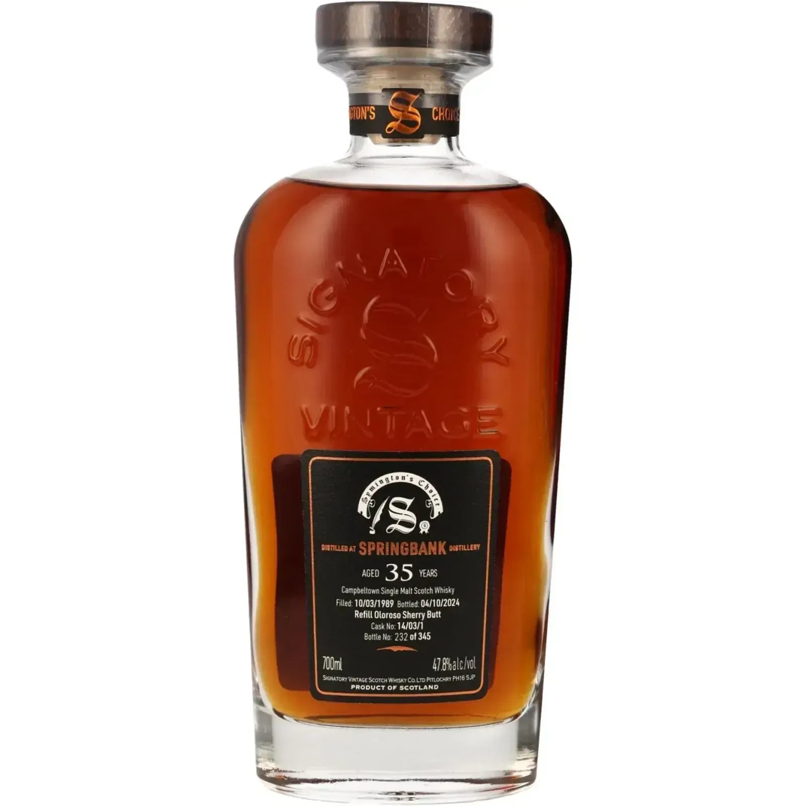 Springbank 35 Years Old 1989 Cask Strength Collection Symington’s Choice Signatory Vintage 14 03 1