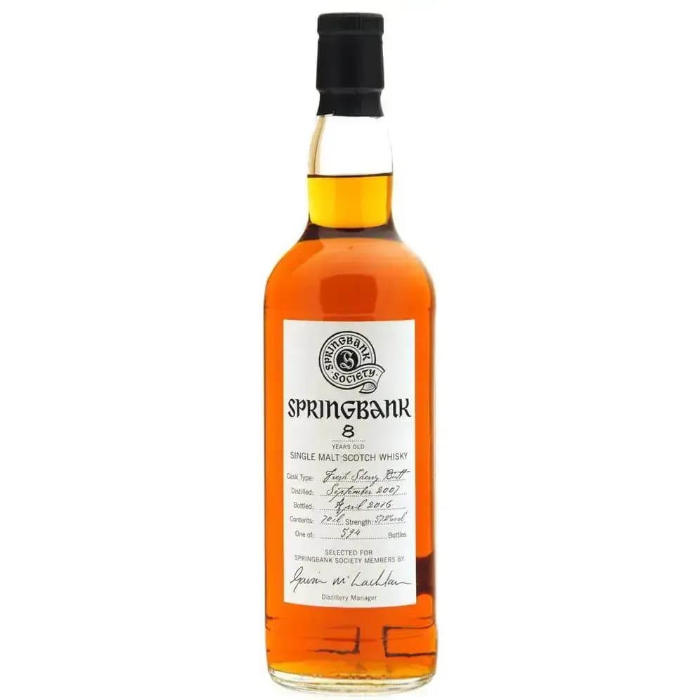 Springbank 8 Years Old 2007 Society Bottling