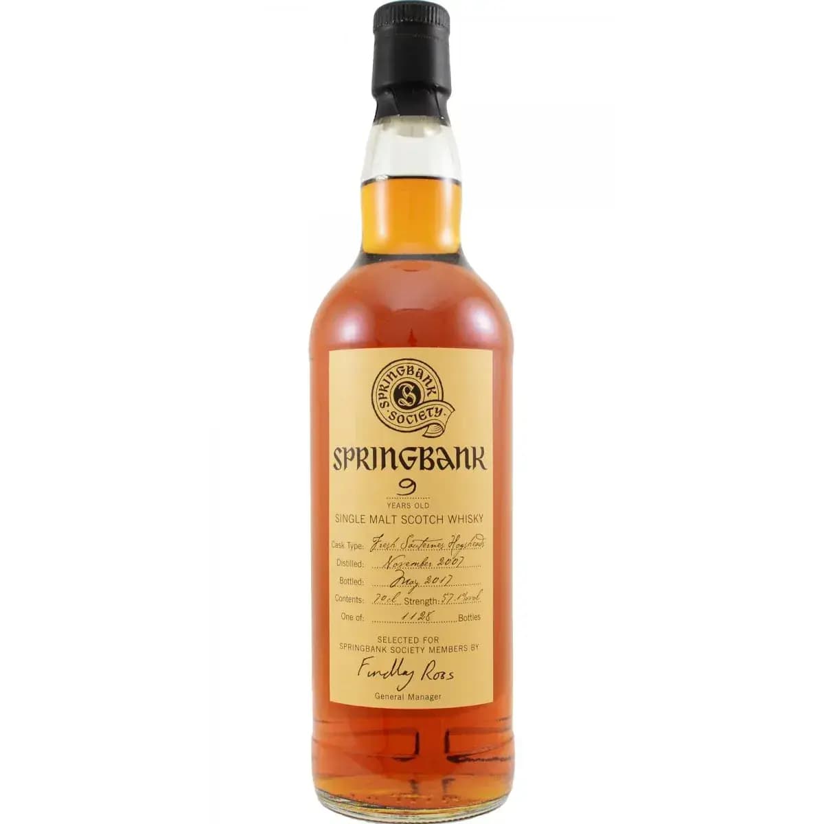 Springbank 9 Years Old 2007 Society Bottling