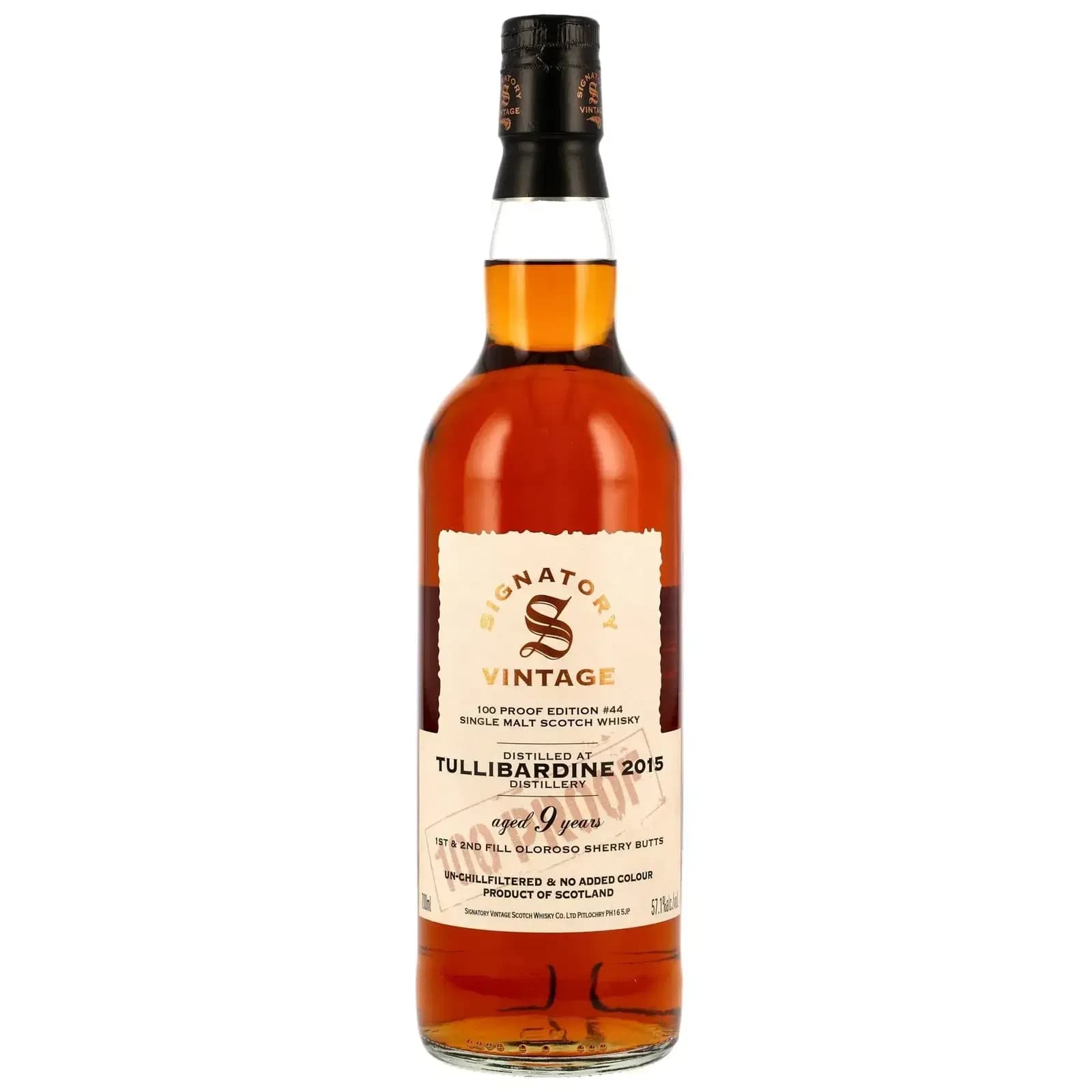 Tullibardine 9 Years Old 2015 100 Proof Edition #44 Signatory Vintage