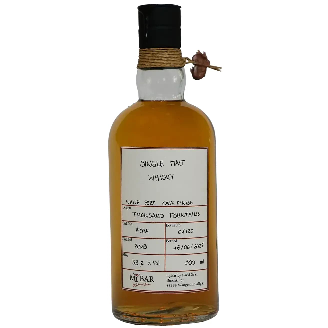 Whisky Thousand Mountains 2019 White Port Finish - myBar by David Gran