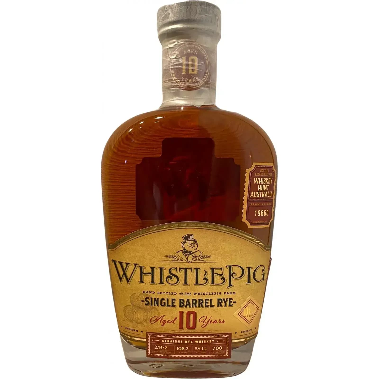 WhistlePig 10 Years Old 2003 Single Barrel Rye Cask Nr.19660