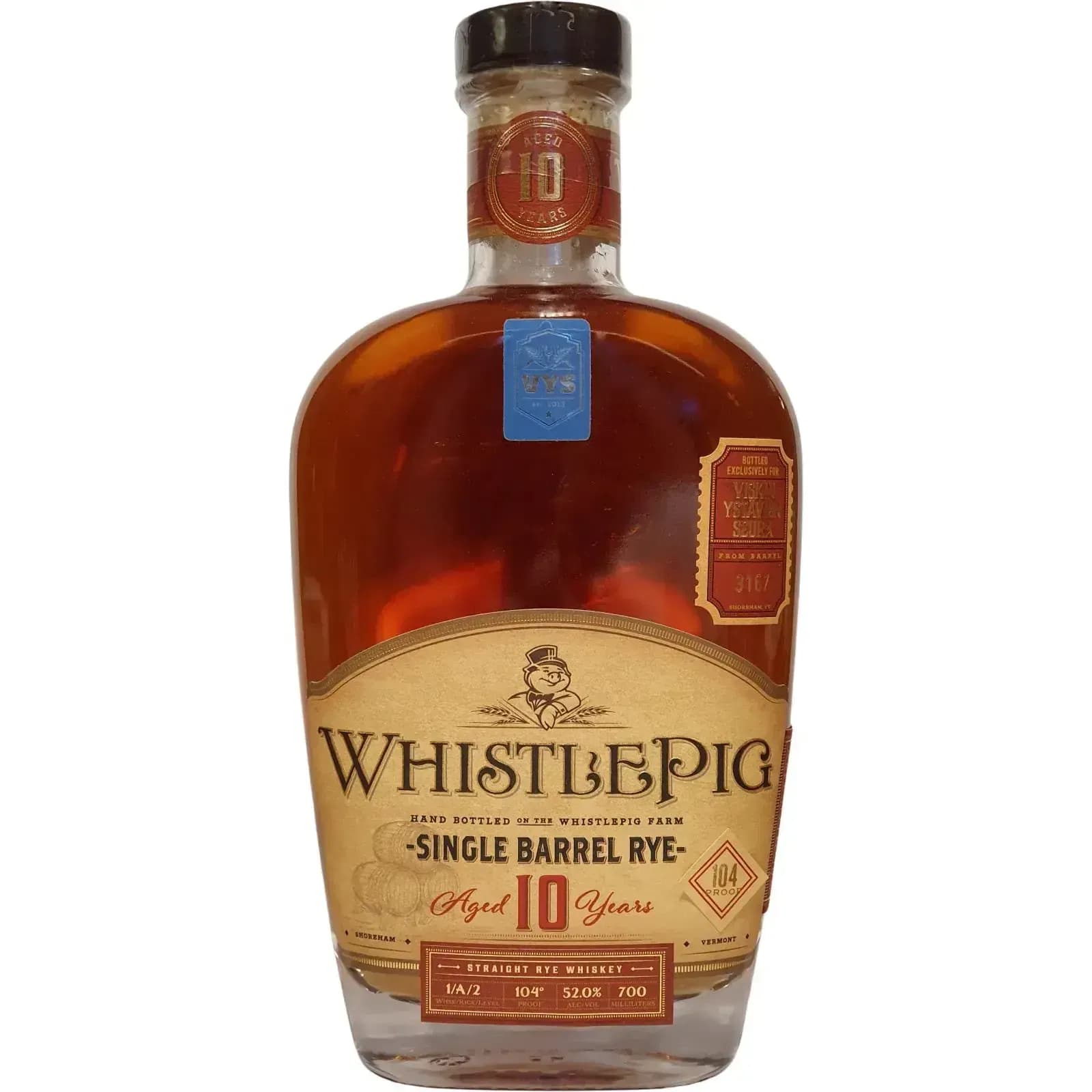 WhistlePig 10 Years Old Single Barrel Rye Cask Nr.3167
