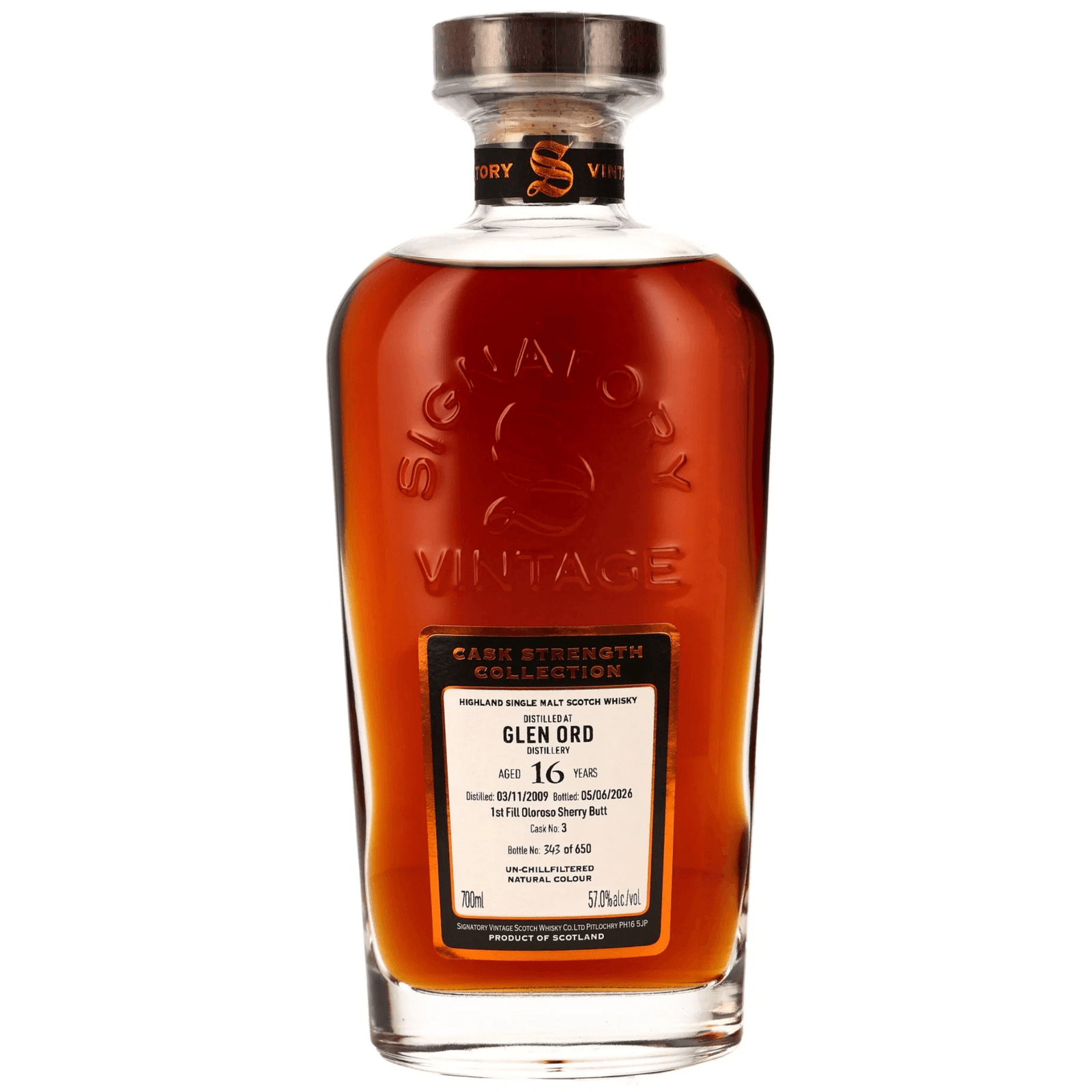 Glen Ord 16 Years Old 2009 Cask Strength Signatory Vintage Cask Nr.3