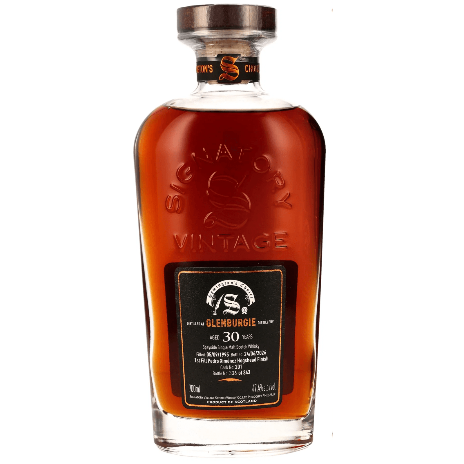 Glenburgie 30 Years Old 1995 Cask Strength Collection Signatory Vintage Cask Nr.201