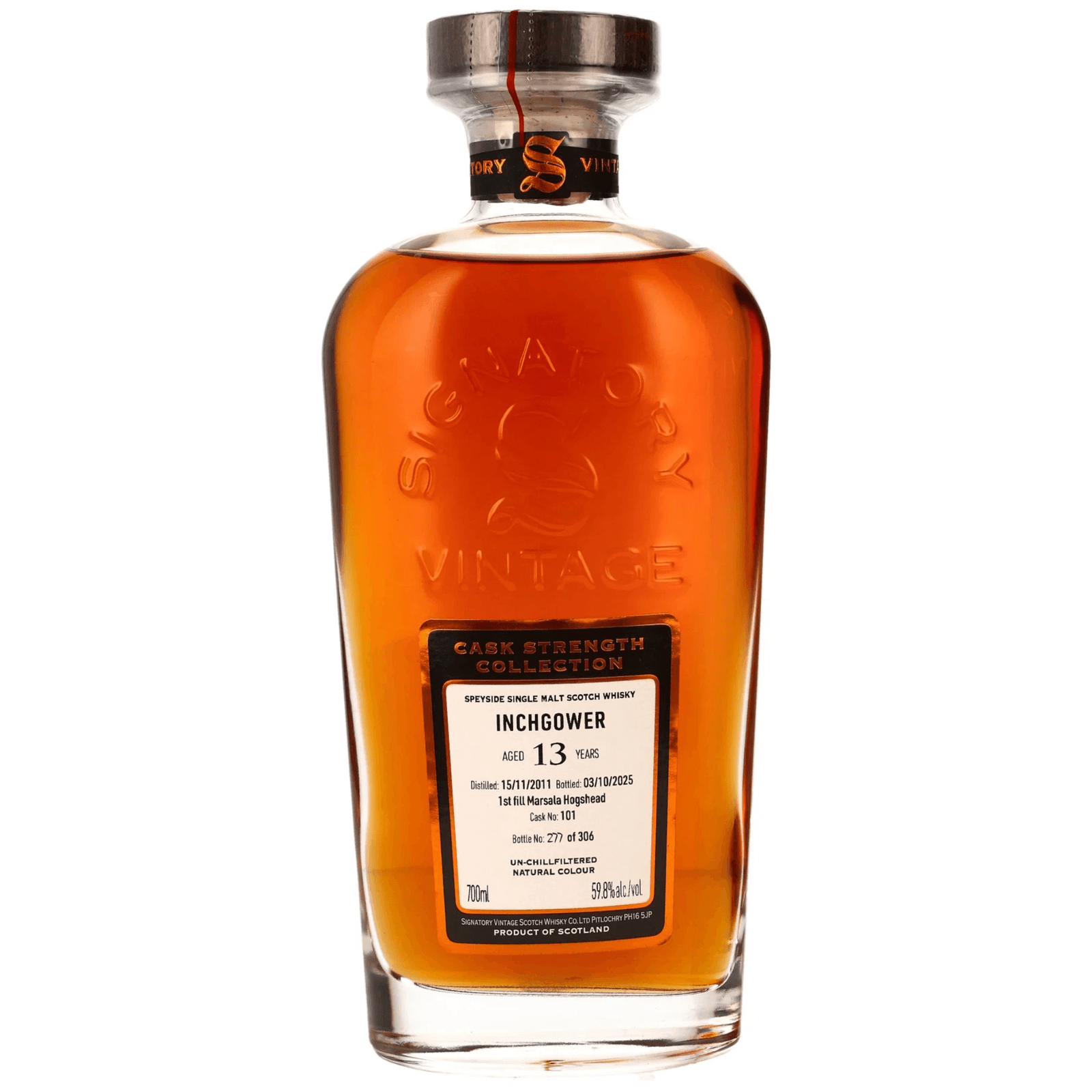 Inchgower 13 Years Old 2011 Cask Strength Collection Signatory Vintage Cask Nr.101