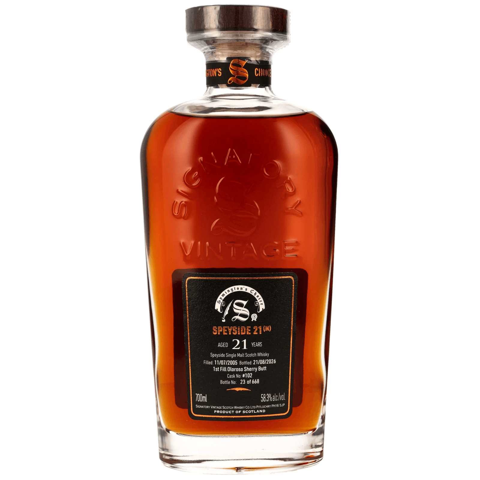 Speyside 21 Years Old 2005 Symingtons Choice Signatory Vintage Cask Nr.102