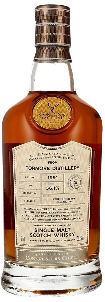 Tormore 31 Years Old 1991 Connoisseurs Choice Cask Strength
Gordon & MacPhail 15381