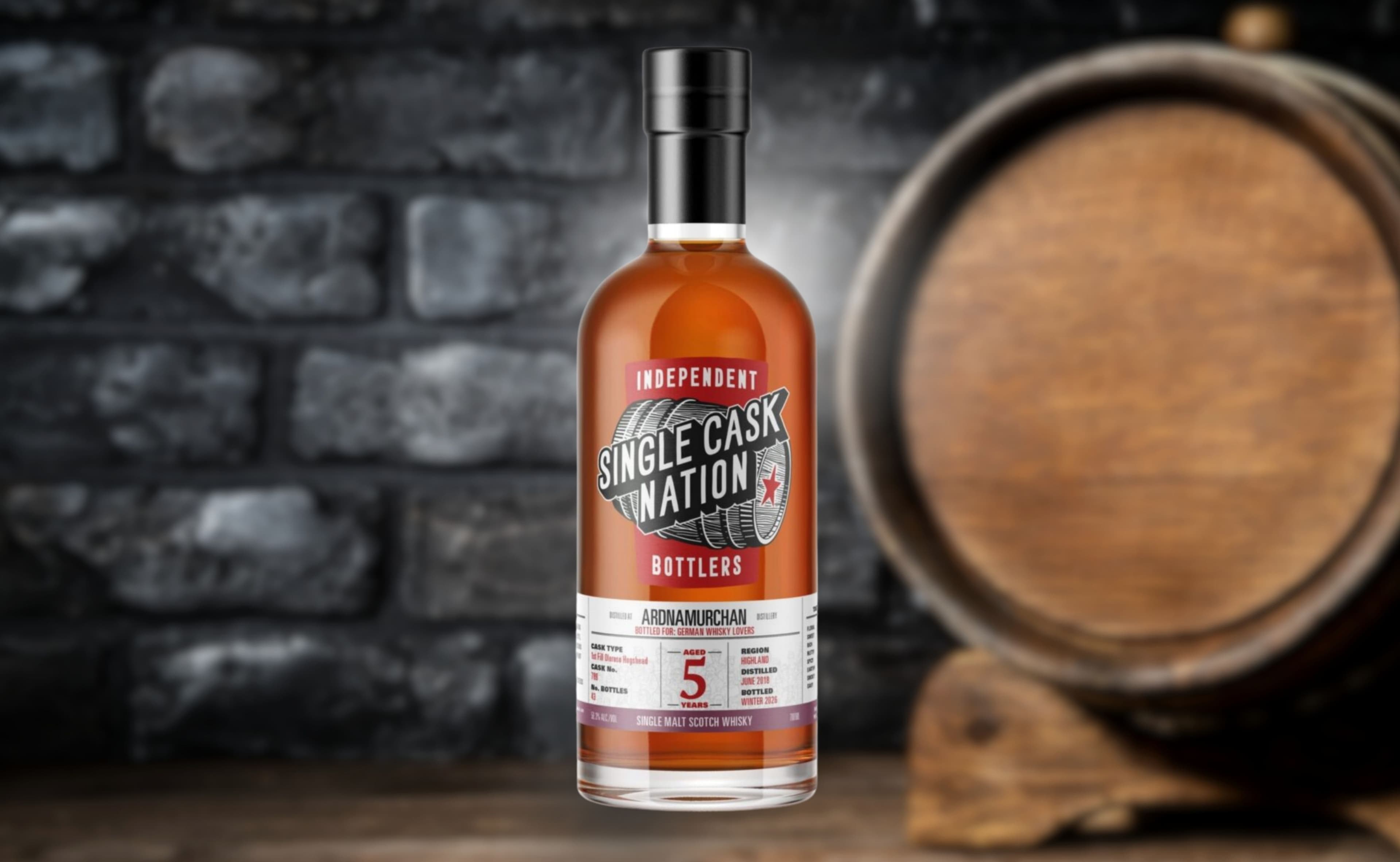 Ardnamurchan 5-Jahre Single Cask Nation: Deutsche Exklusivität, 43 Flaschen
