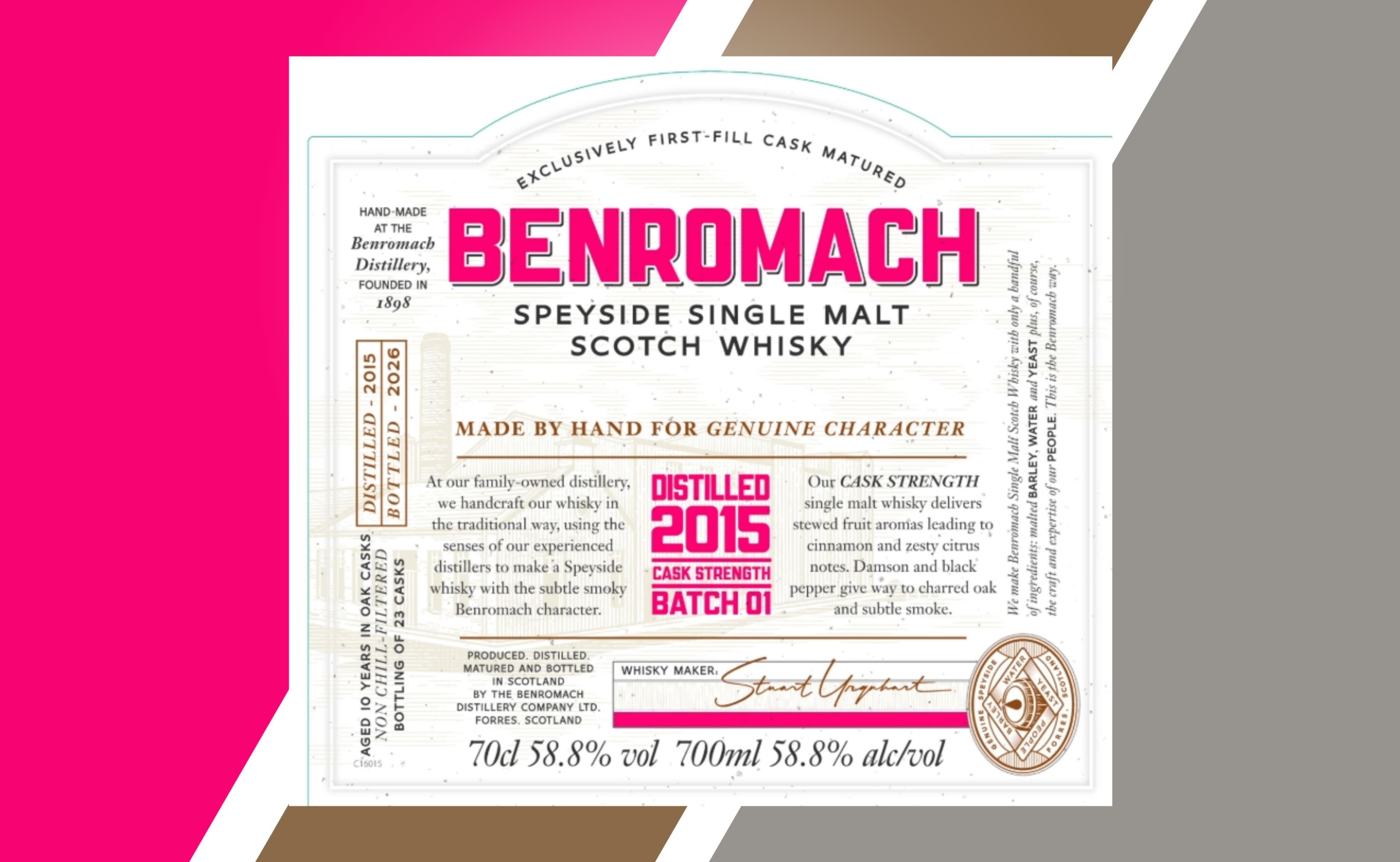 Benromach 2015 Cask Strength Batch Nr.01 - 10 Jahre, 58,8% ABV