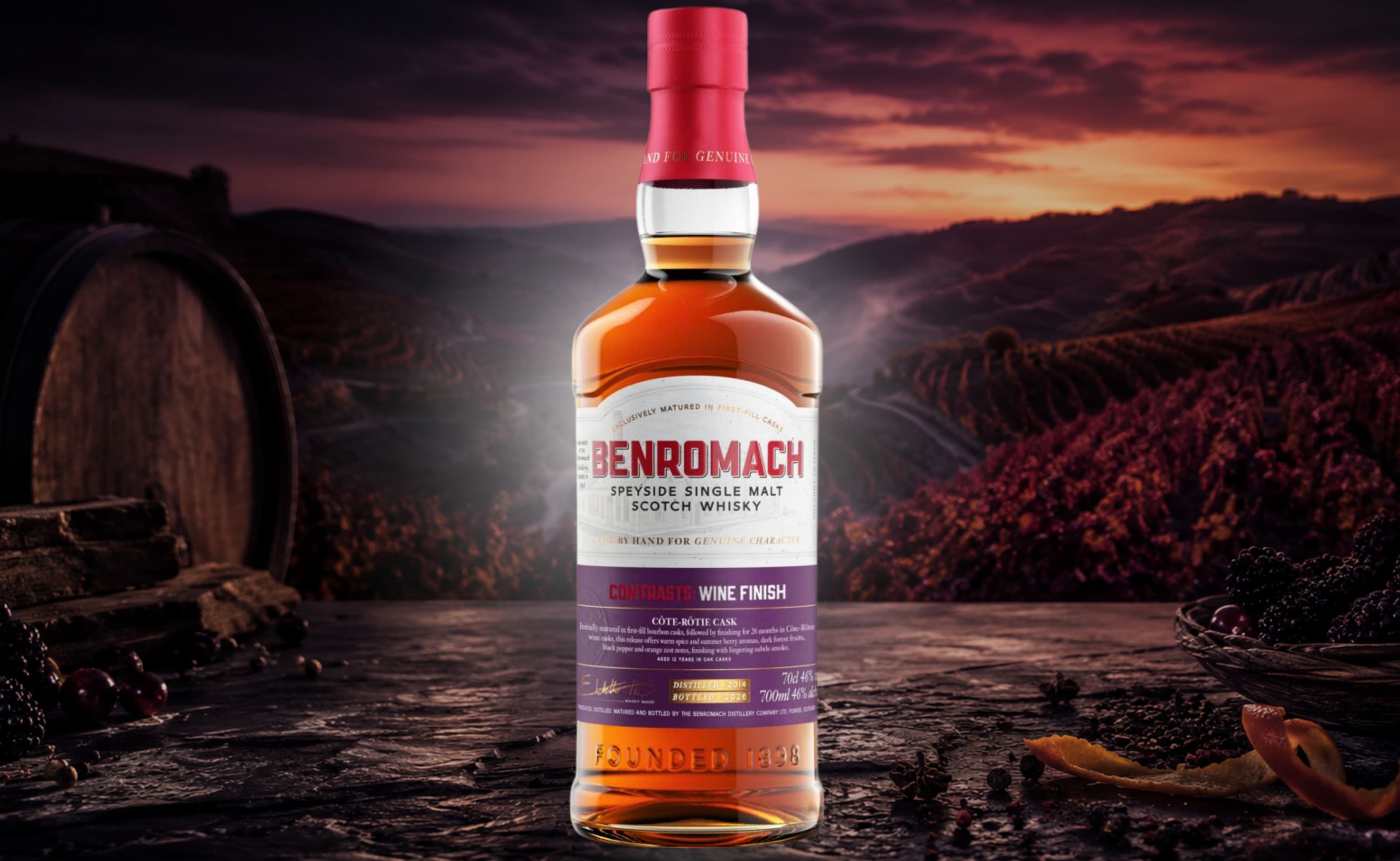 Benromach Contrasts: Rivelazione del Vino Cote Rotie di 12 Anni