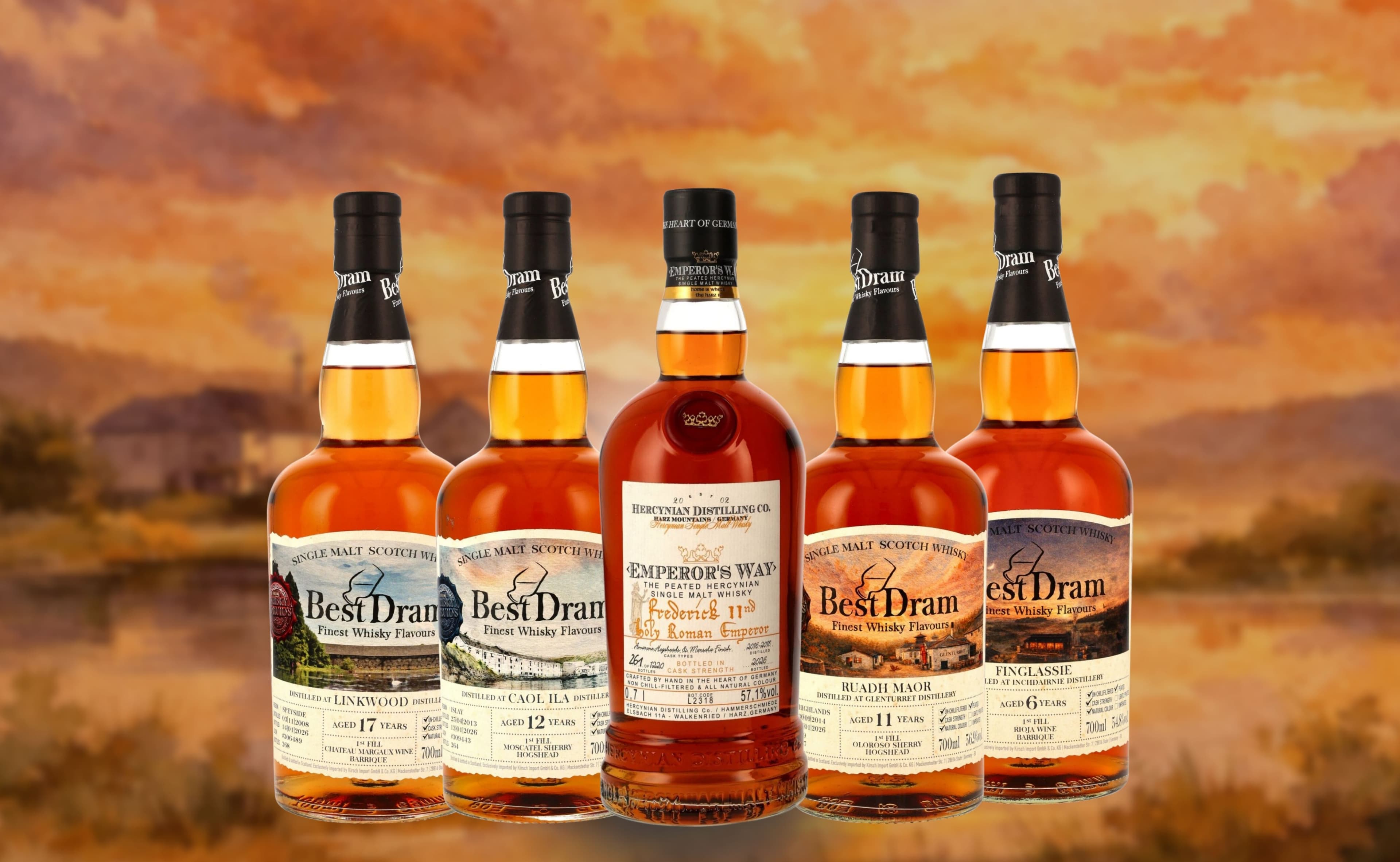 Destacado Cask-Strength: Cuatro Single Malts de Best Dram y el Emperor's Way de Hercynian