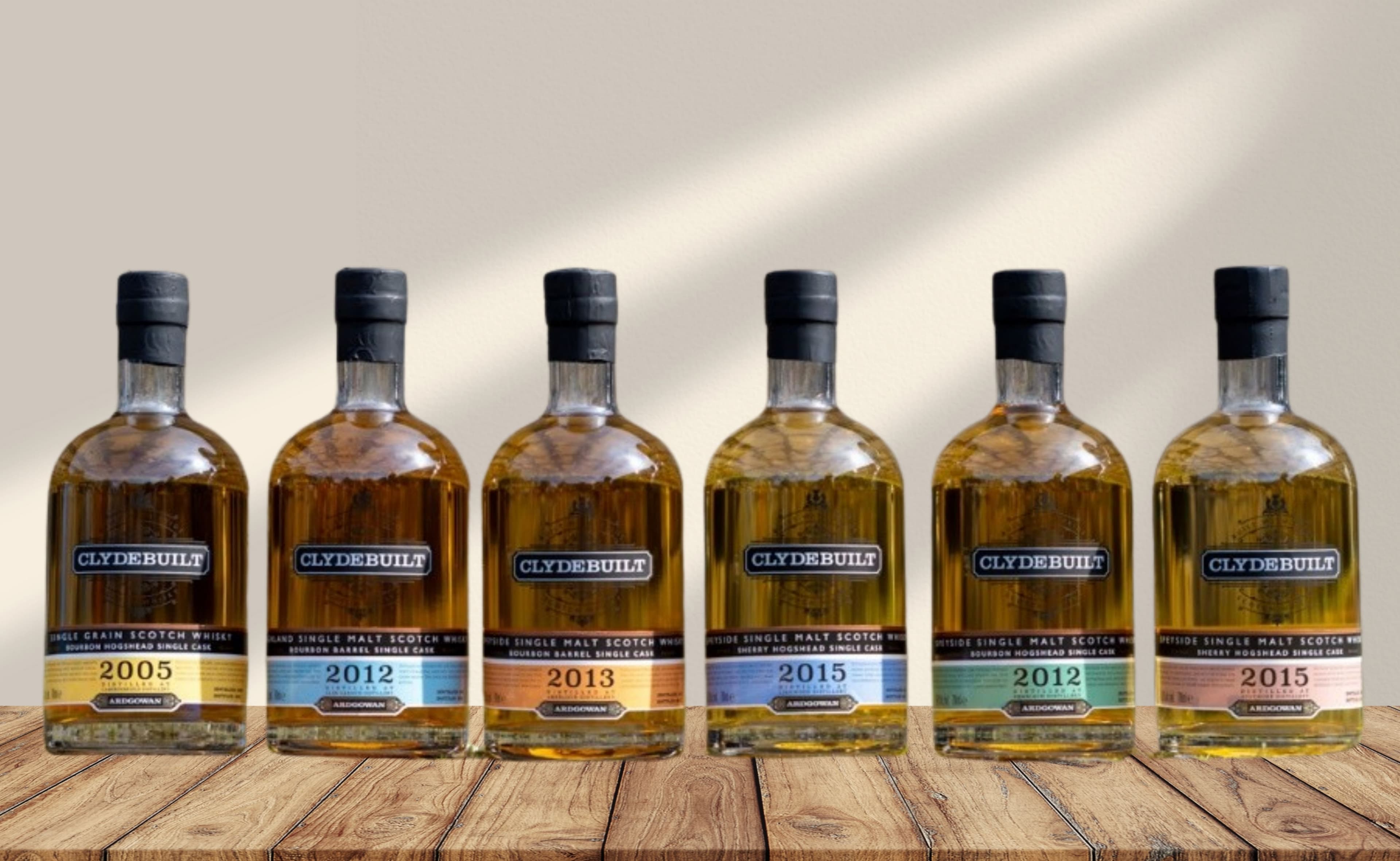 Clydebuilt Svela Sei Single Cask Whiskies da Distillerie Rinomate