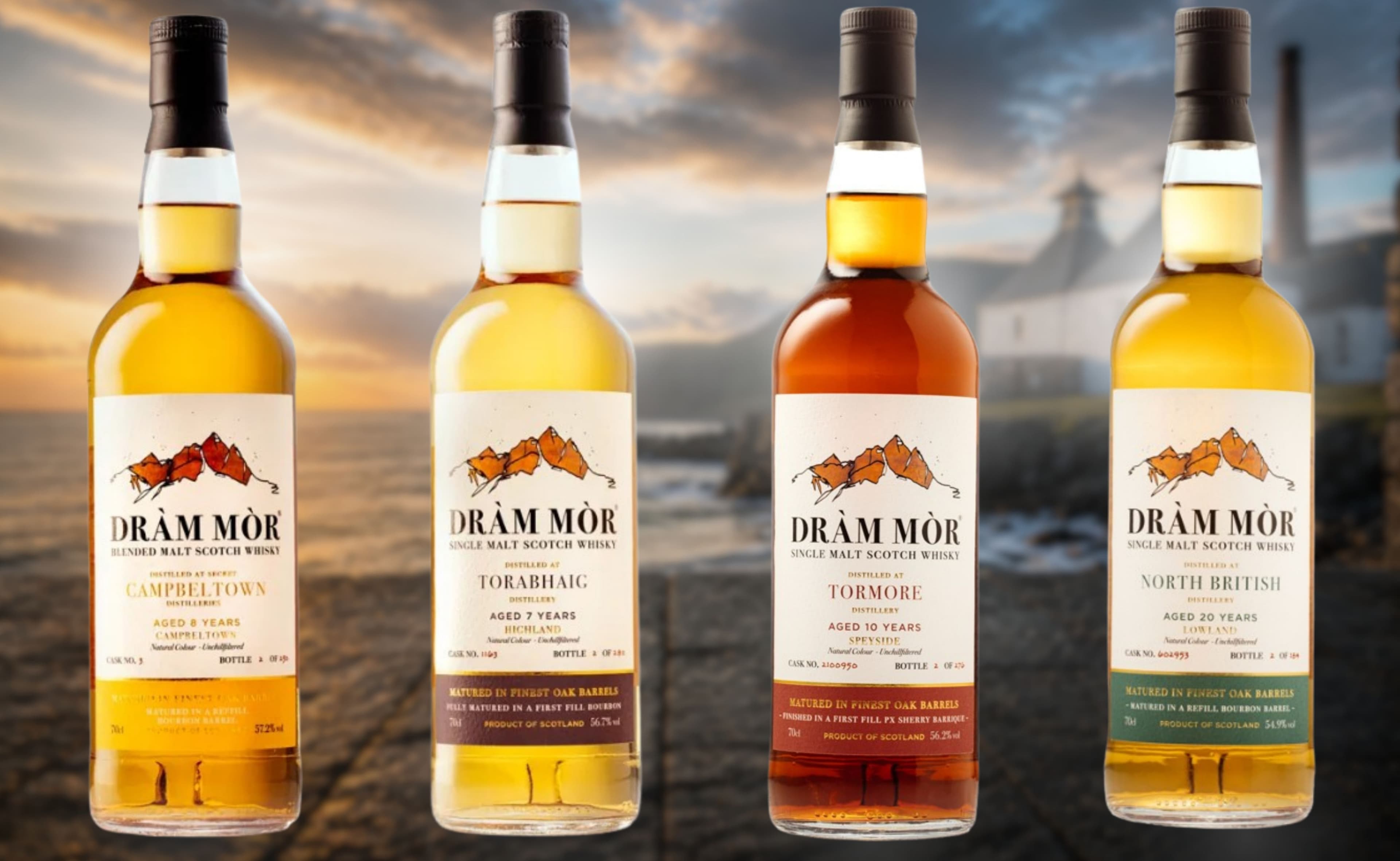 Dram Mor Releases Four Single Cask Whiskies in Germany