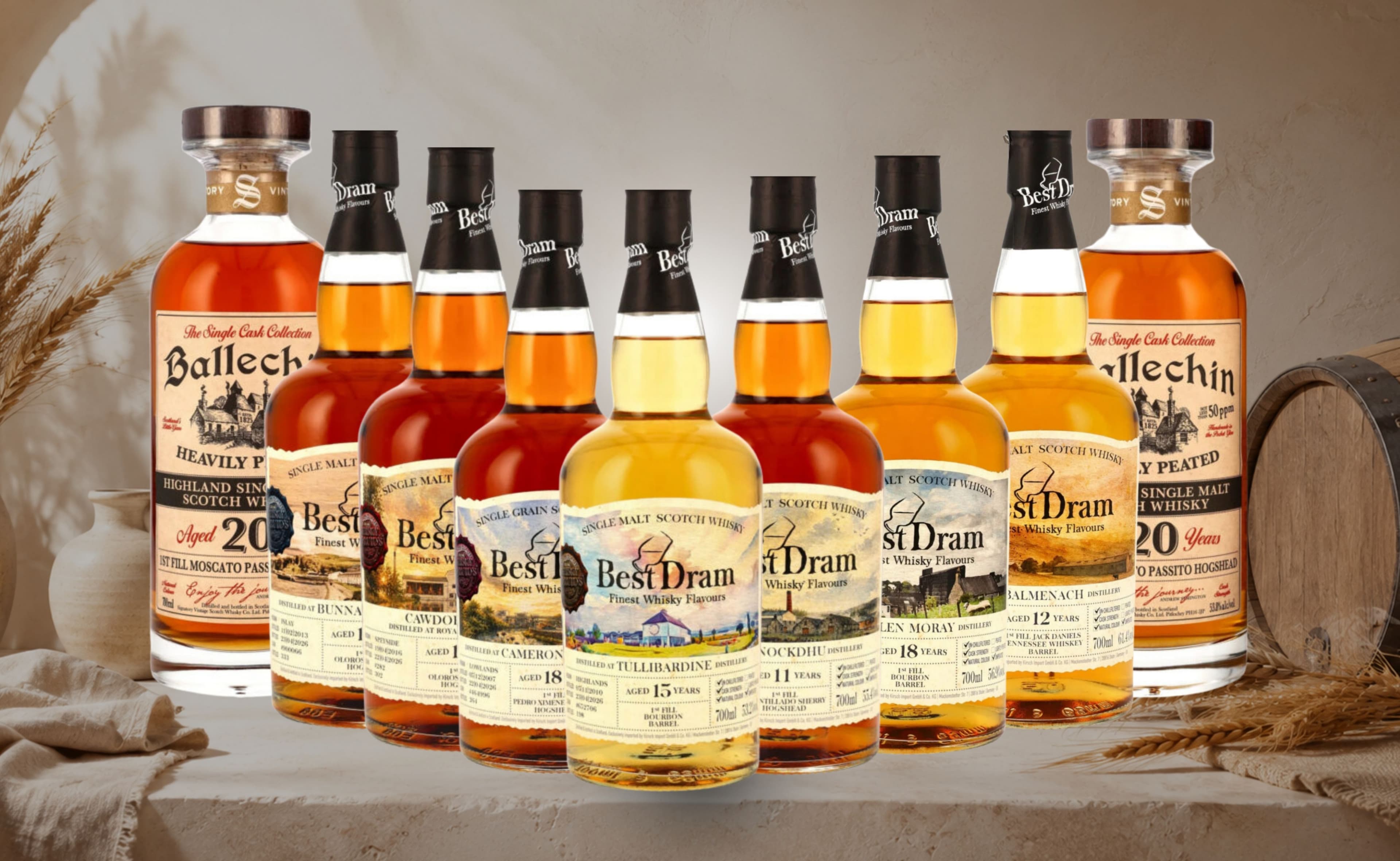 Kirsch Import präsentiert Best Dram Reihe und seltene Ballechin Casks