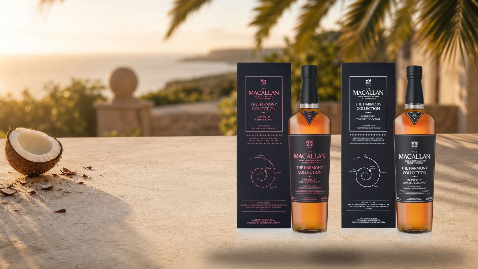 Macallan schließt die Harmony Collection mit frischen und gerösteten Kokosnuss-Abfüllungen ab
