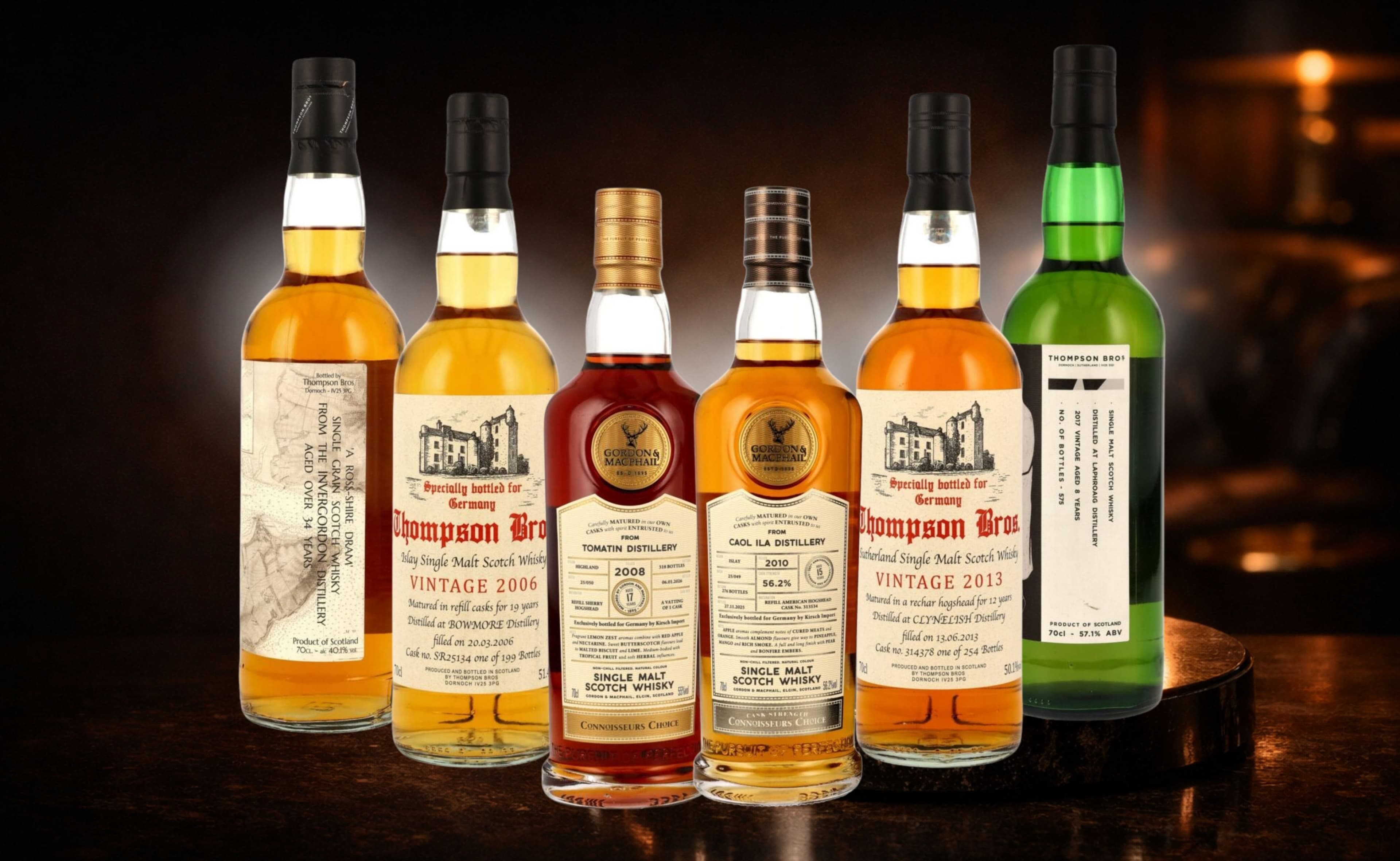 Six nouvelles mises en bouteilles indépendantes : Thompson Bros. et Gordon & MacPhail