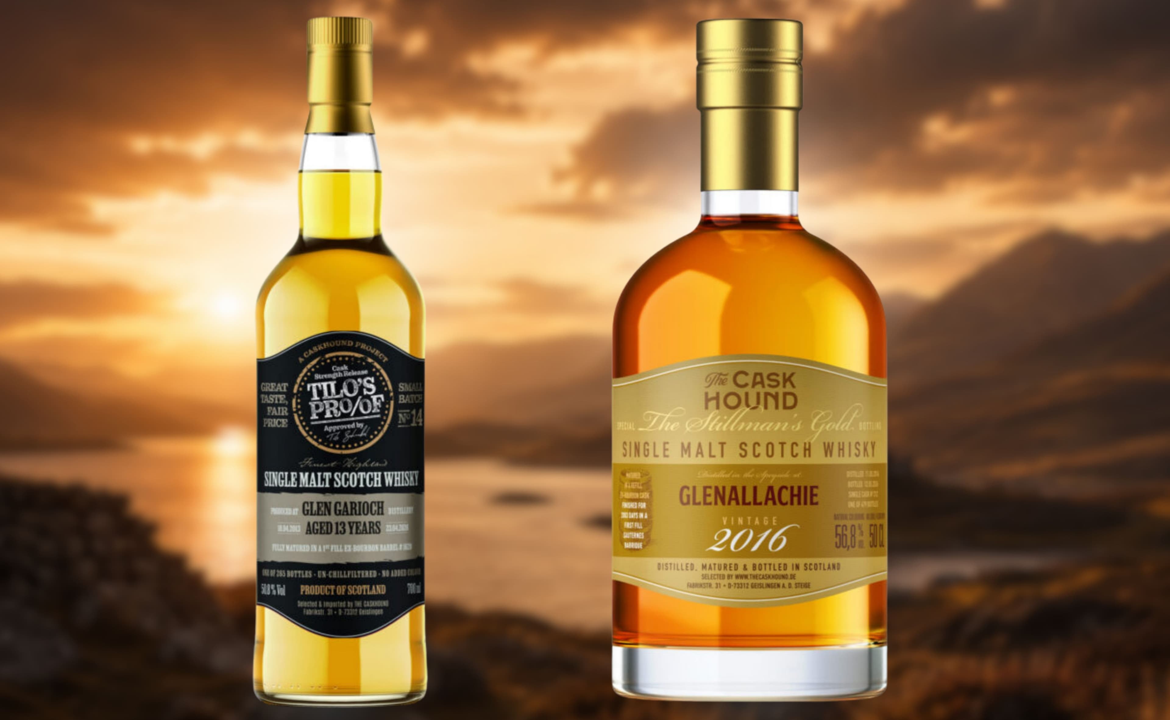 The Caskhound Svela Audace Rilascio Doppio da Glen Garioch e Glenallachie